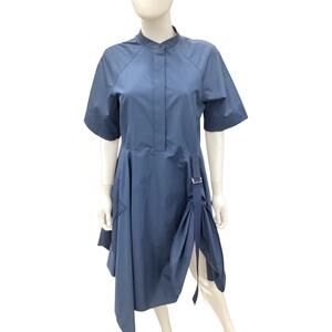 Sportmax By MaxMara Dress Women’s Size L Cotton Side Belt To Cinch Up Navy Blue
